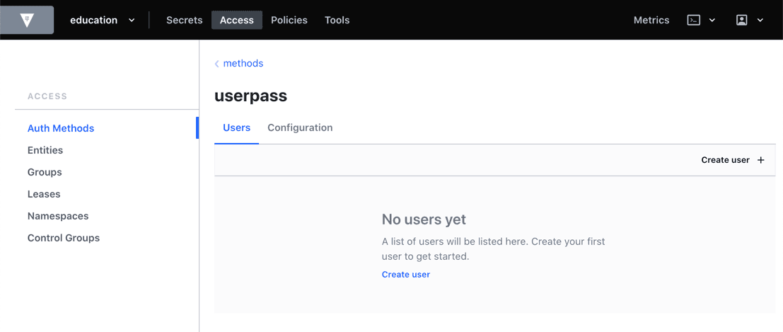 Userpass Config